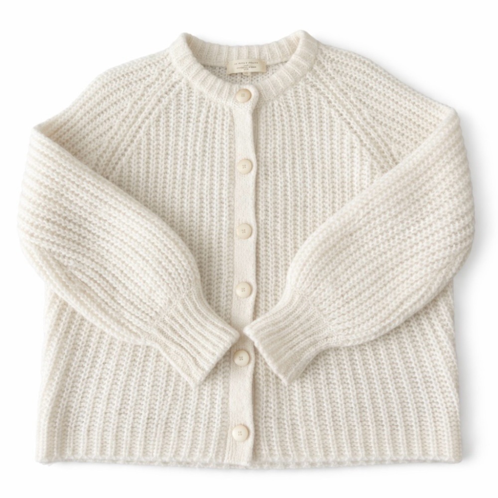 Sézane Emile Cardigan S Ecru Alpaca Wool Chunky Knit Button Front - Picture 2 of 6
